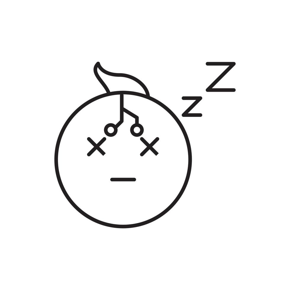 Intelligence, snooze, robot icon - Vector. Artificial intelligence on white background vector