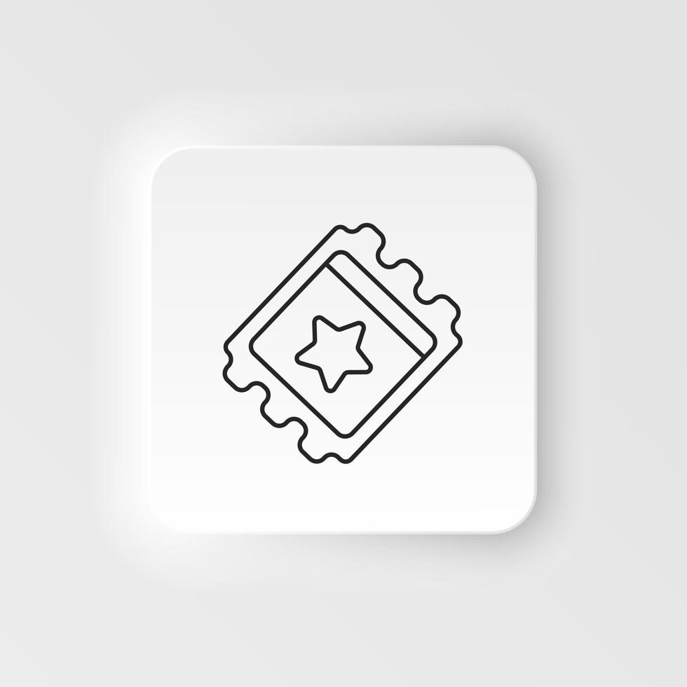 Ticked, retro, arcade neumorphic style vector icon. Neumorphism style. Ticked retro arcade neumorphic style vector icon. Neumorphism style on white background.