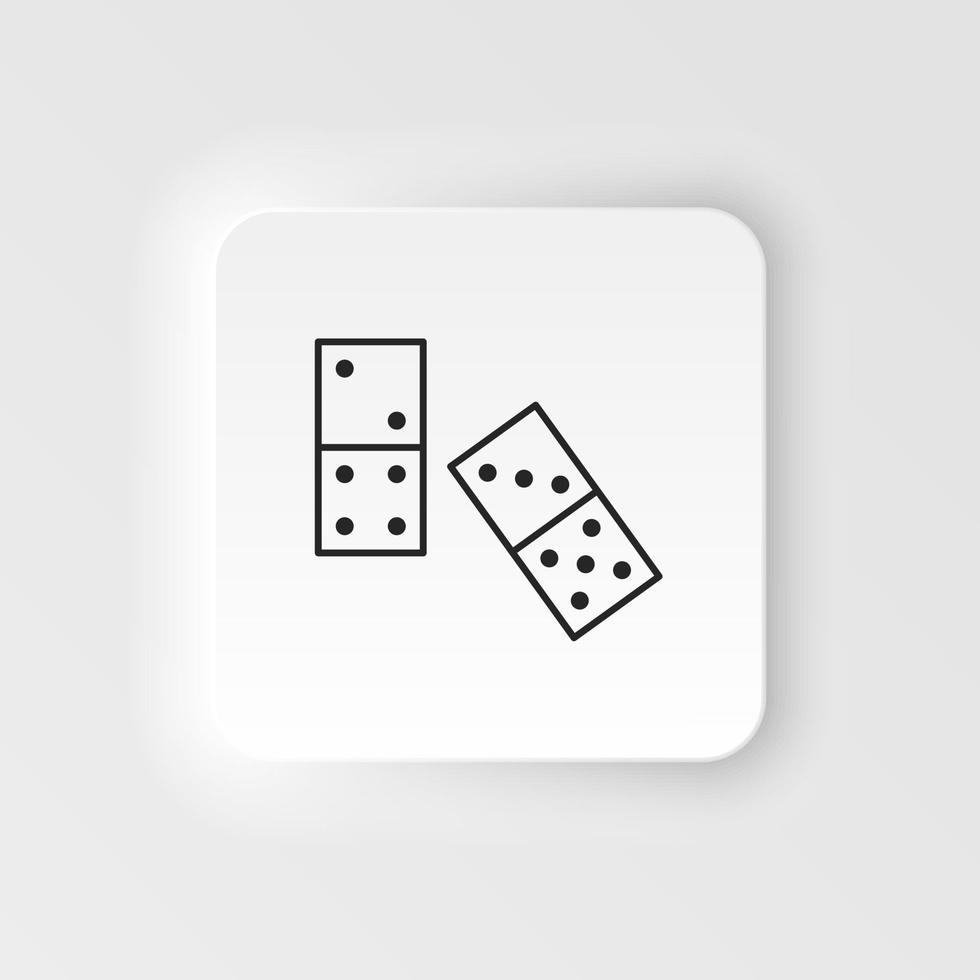 Domino, retro, arcade neumorphic style vector icon. Neumorphism style. Domino retro arcade neumorphic style vector icon. Neumorphism style on white background.