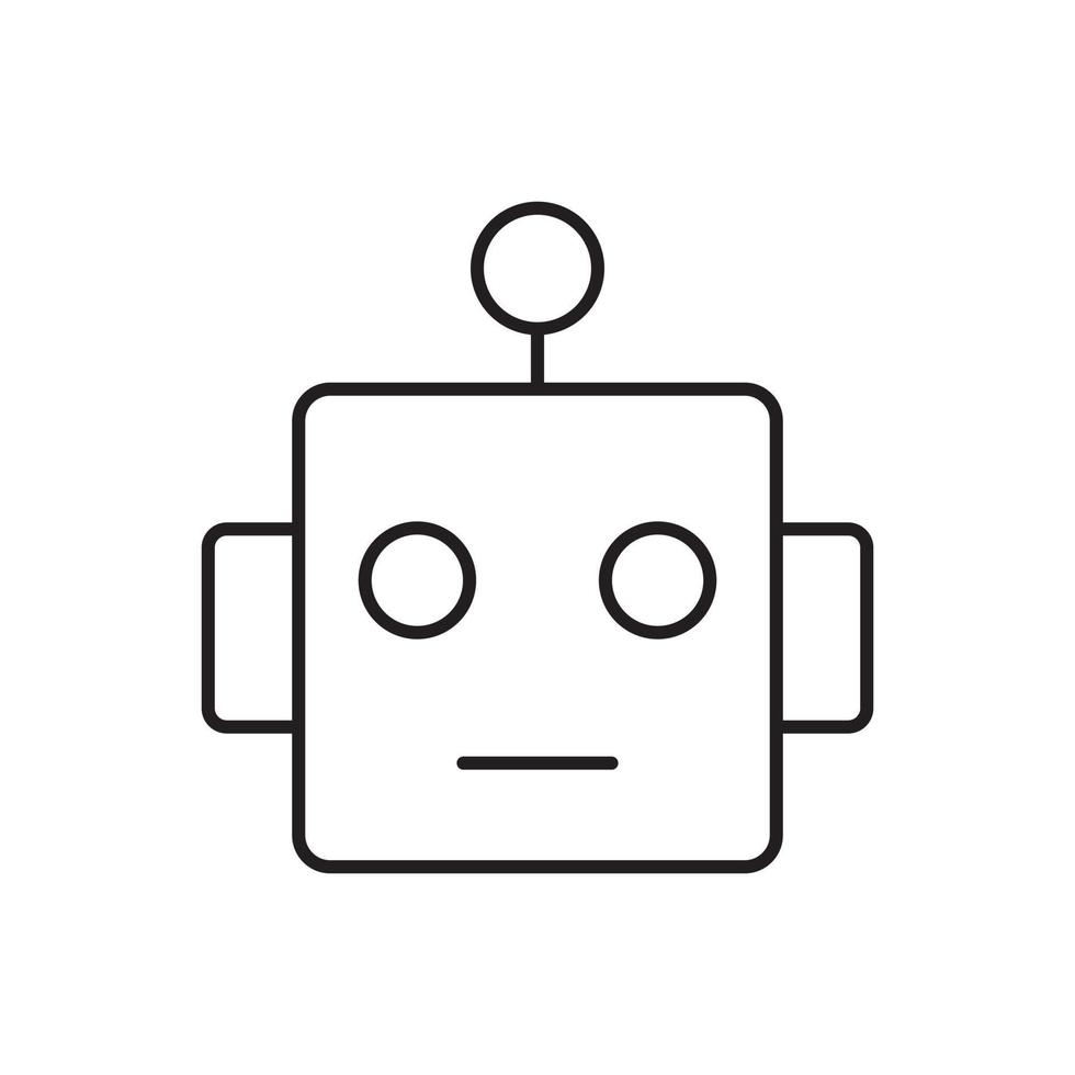Smart, robot icon - Vector. Artificial intelligence on white background vector