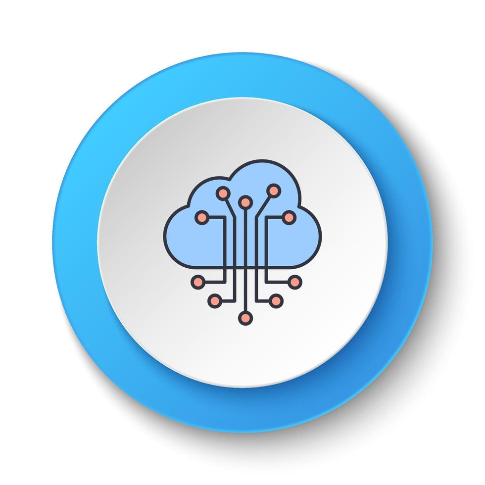 Round button for web icon. gps, smart, location. Button banner round, badge interface for application illustration on white background vector