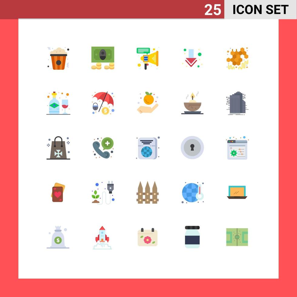 25 Creative Icons Modern Signs and Symbols of alcohol sweet megaphone honey full Editable Vector Design Elements