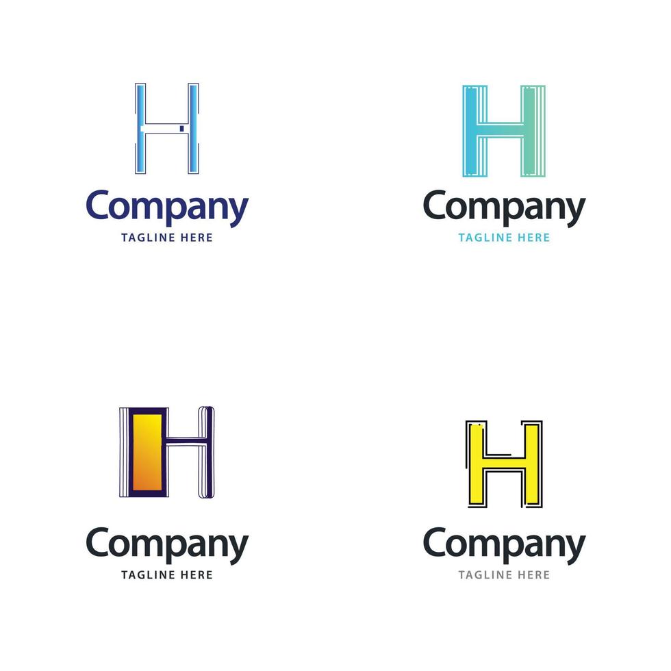 letra h diseño de paquete de logotipos grandes diseño de logotipos modernos y creativos para su negocio vector