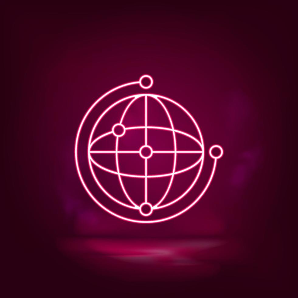 Network, global neon icon - vector. Artificial intelligence vector