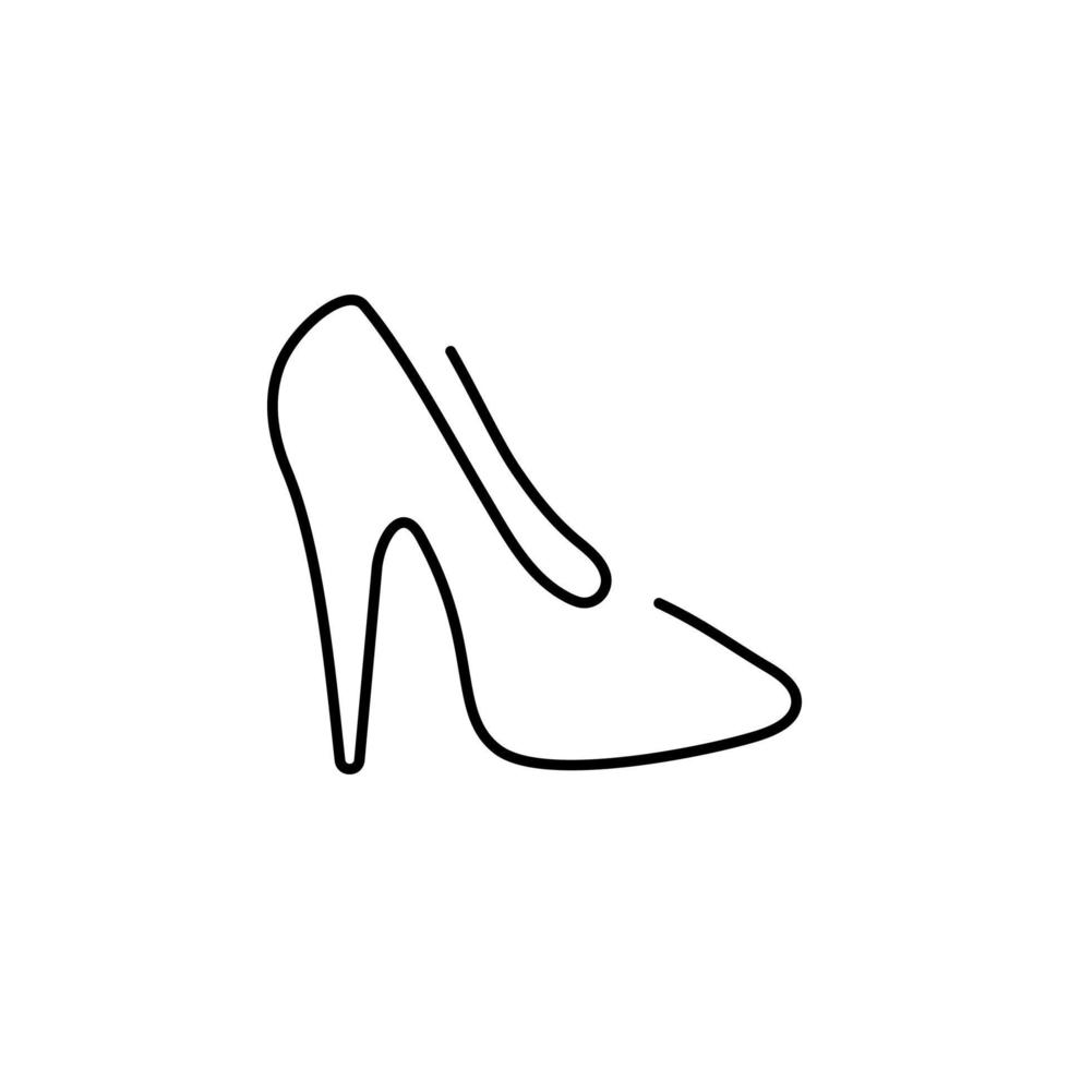 one line drawing of isolated vector object - high heel shoe.