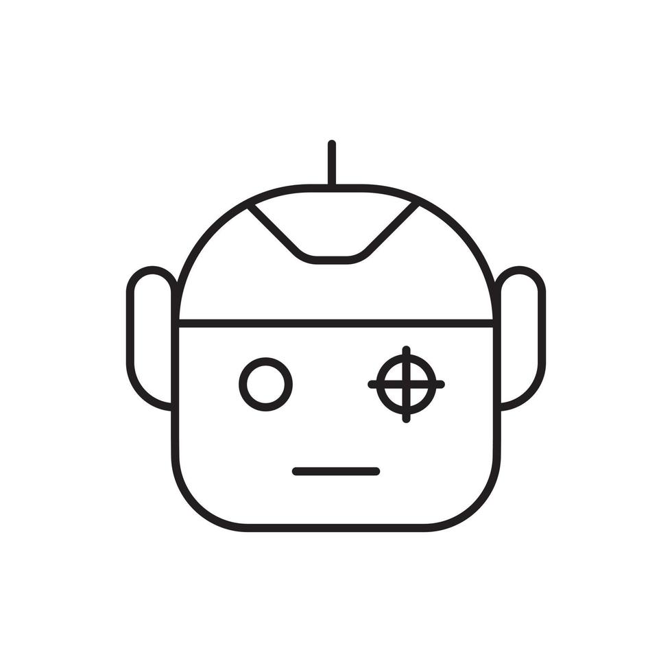 Robot, scanning, smart, security icon - Vector. Artificial intelligence on white background vector