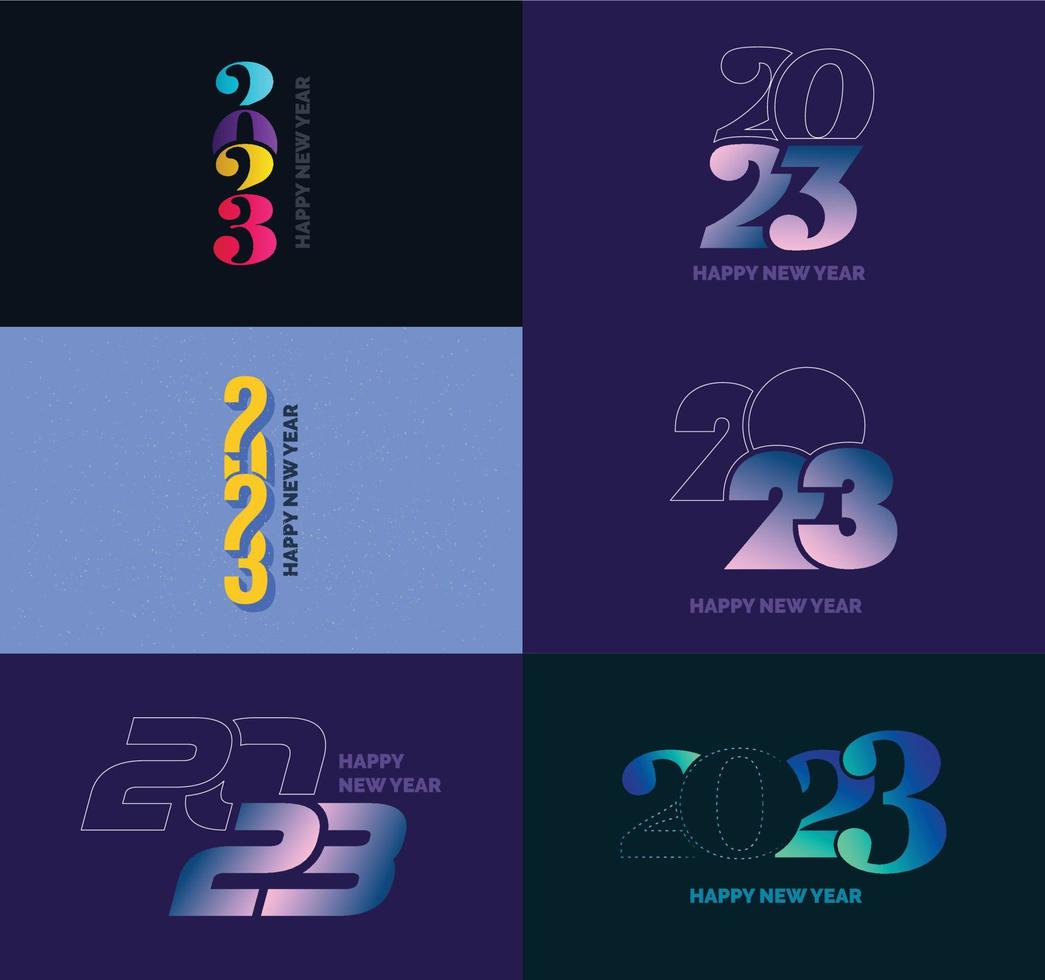 Big Set of 2023 Happy New Year logo text design 2023 number design template vector