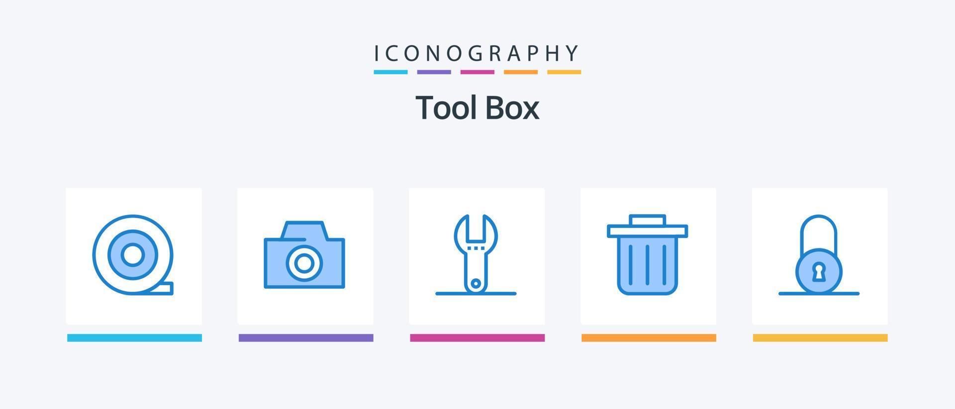 paquete de iconos de herramientas azul 5 que incluye . circular.. diseño de iconos creativos vector