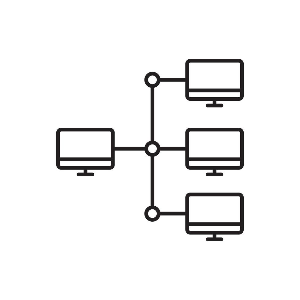 Servers, computers icon - Vector. Artificial intelligence on white background vector