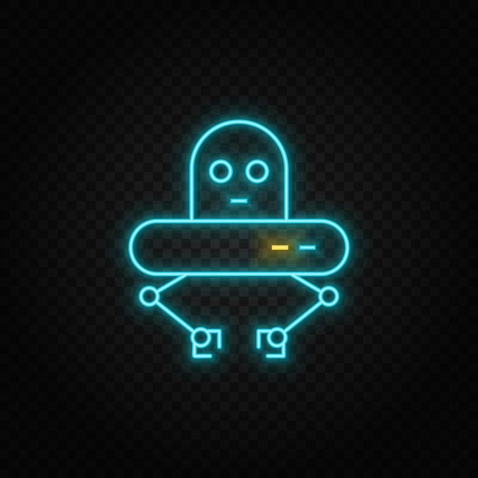 robot, ufo paper style, icon. Grey color vector background- Paper style vector icon,