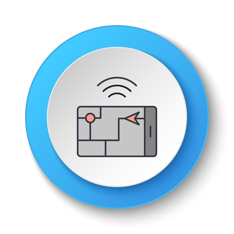 Round button for web icon. gps, smart, location. Button banner round, badge interface for application illustration on white background vector