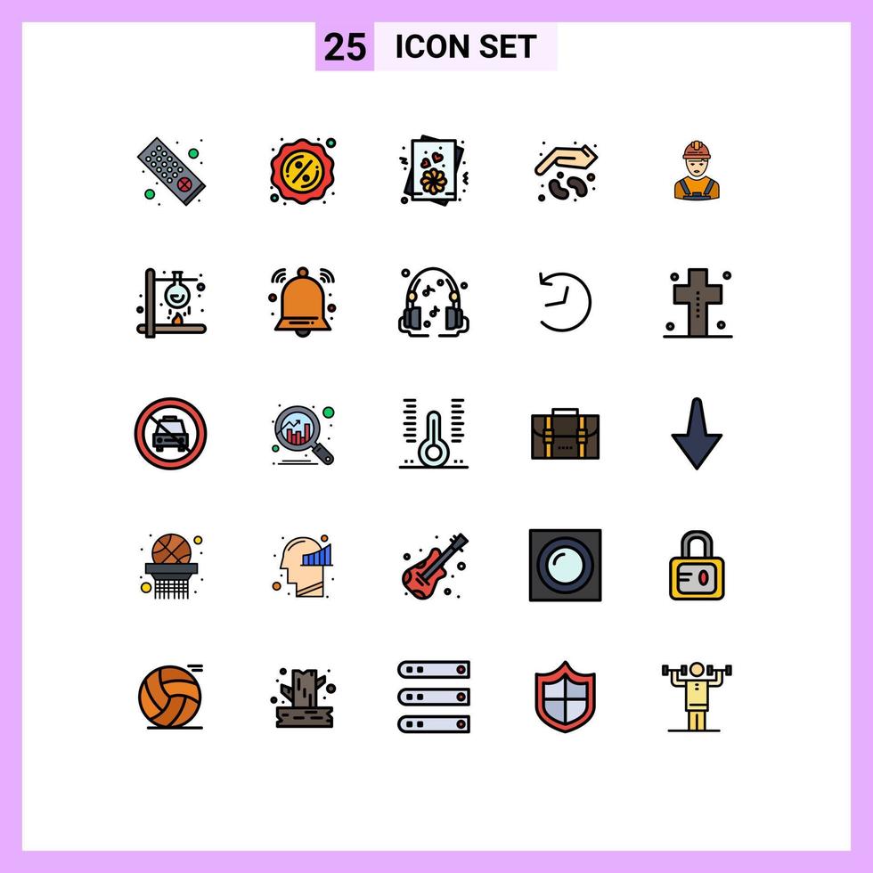 25 Creative Icons Modern Signs and Symbols of engineer industry valentine worker seed Editable Vector Design Elements