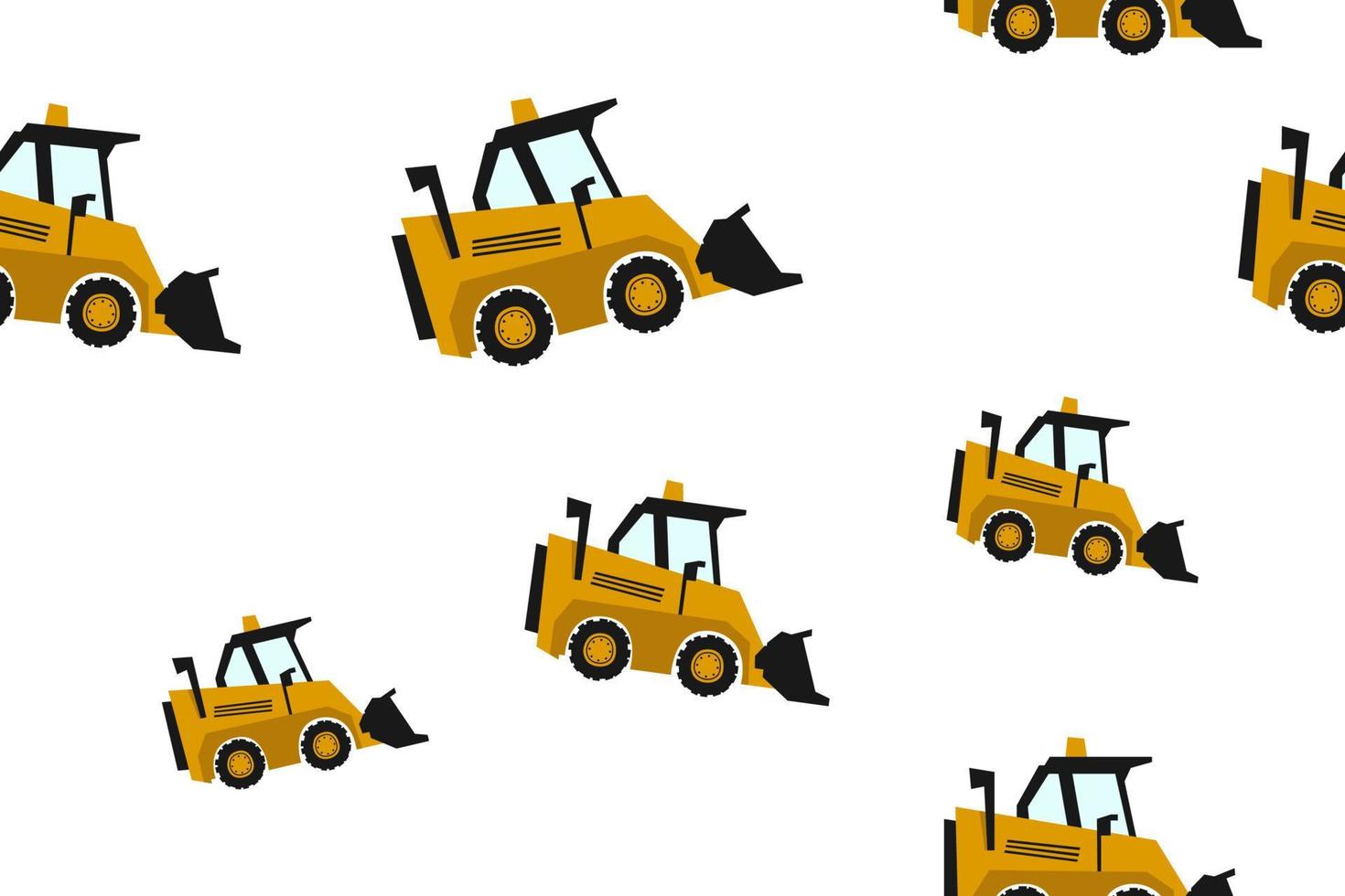 Vector seamless pattern bulldozer cartoon concept design