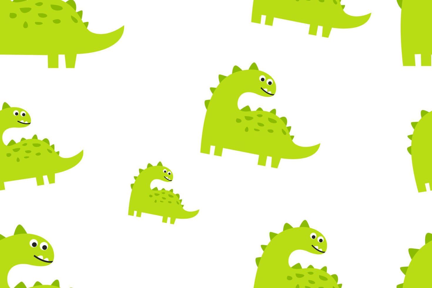 Vector pattern design cute baby dinosaur with a cute smile expression concept