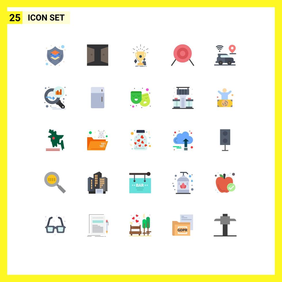 Universal Icon Symbols Group of 25 Modern Flat Colors of target archery home winner sport Editable Vector Design Elements
