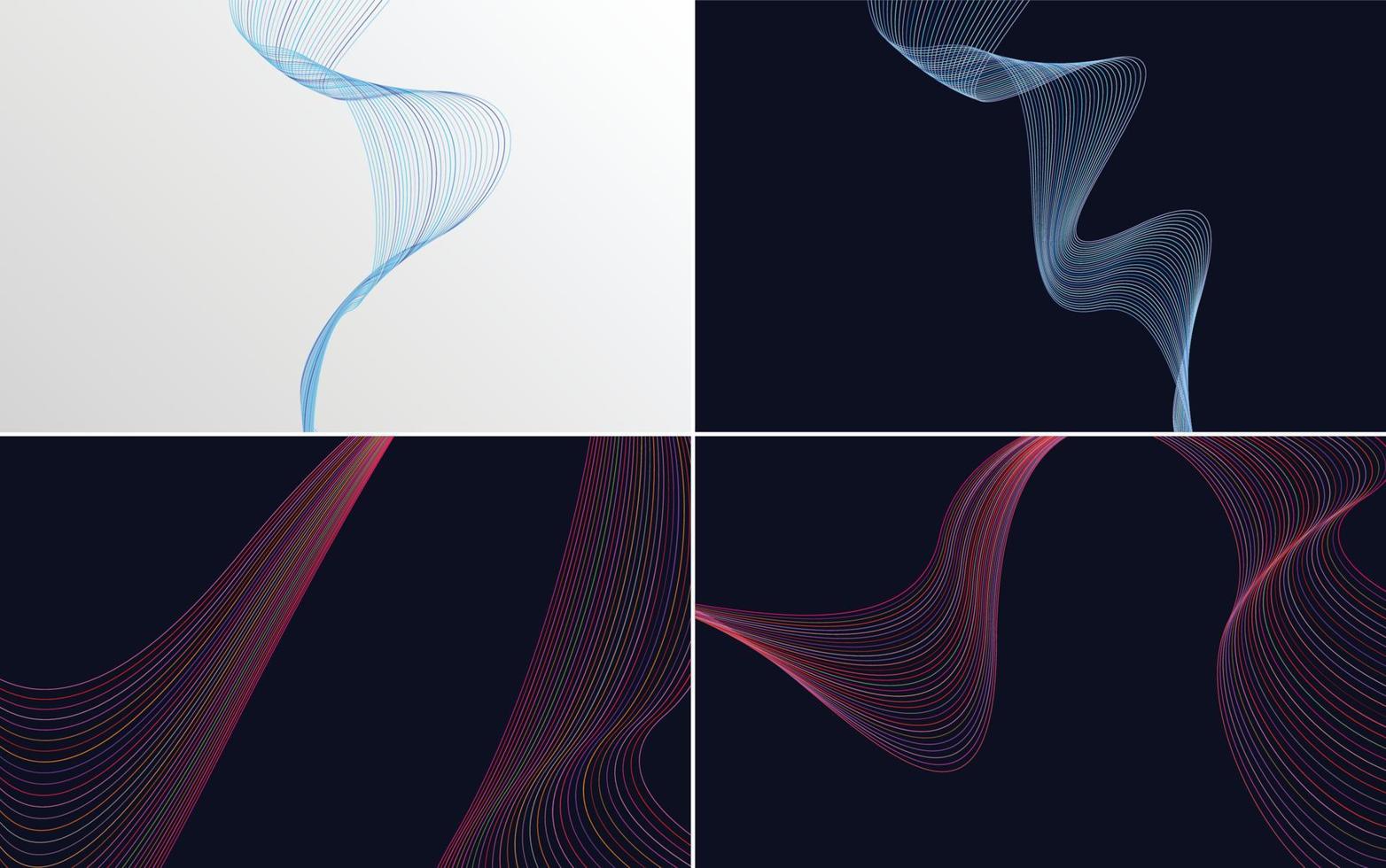 Collection of geometric minimal lines pattern set vector