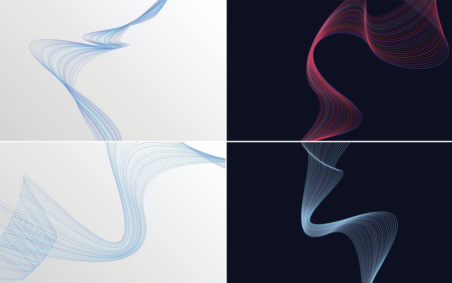 Collection of geometric minimal lines pattern set vector