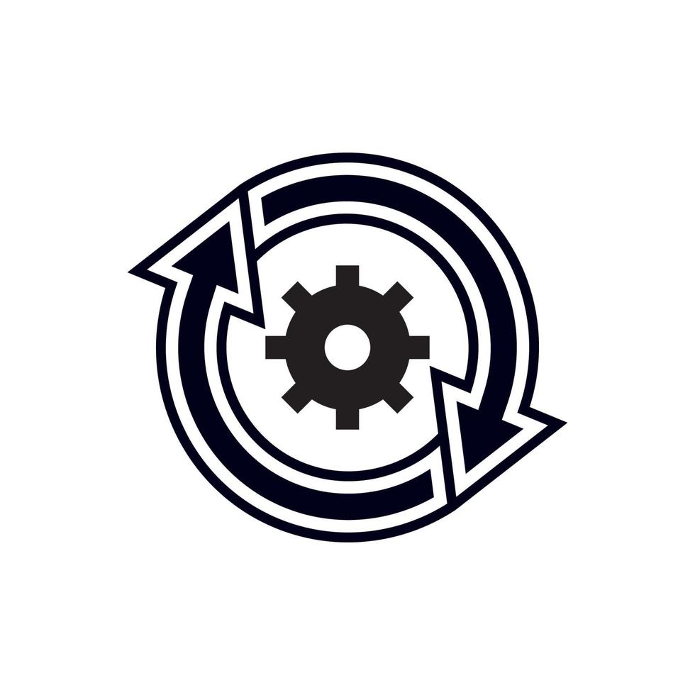 Network complain gear vector icon, handling continuous complaints illustration.