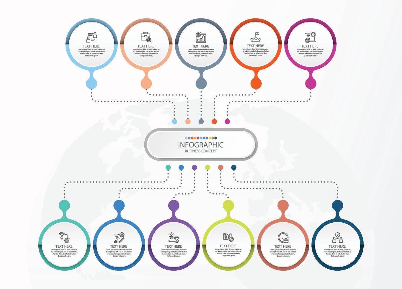 Infographic with 11 steps, process or options. vector