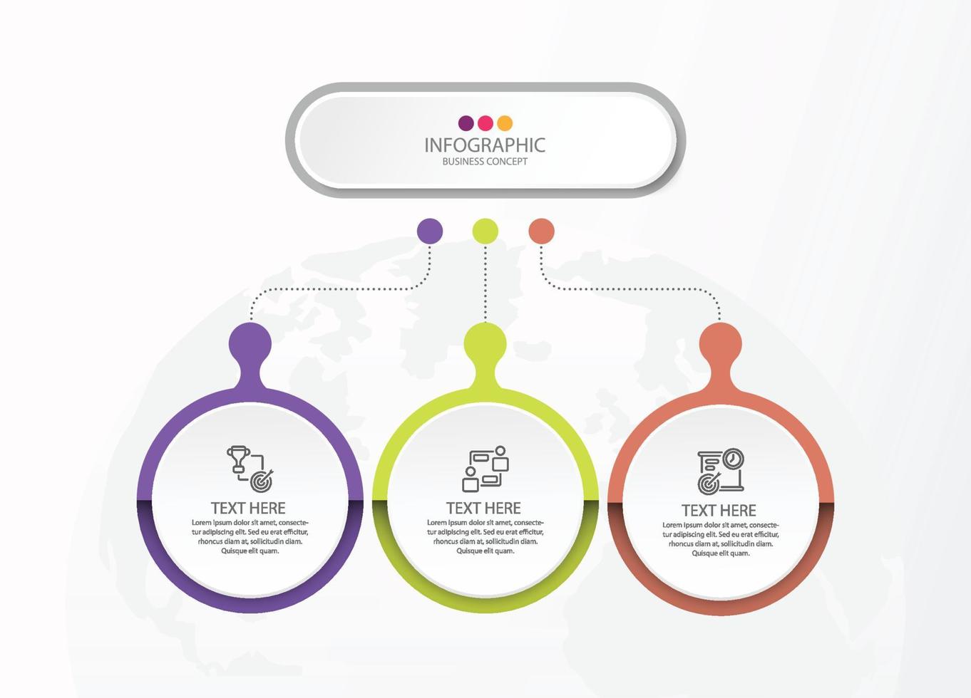 Infographic with 3 steps, process or options. vector