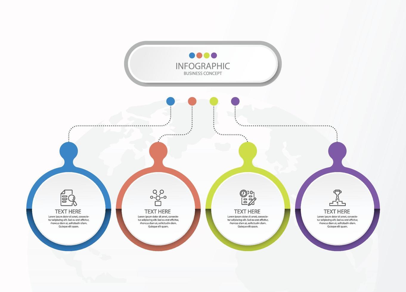 Infographic with 4 steps, process or options. vector