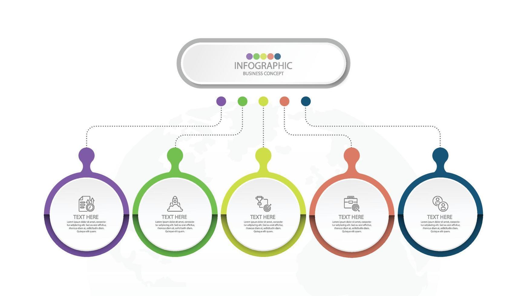 Infographic with 5 steps, process or options. vector