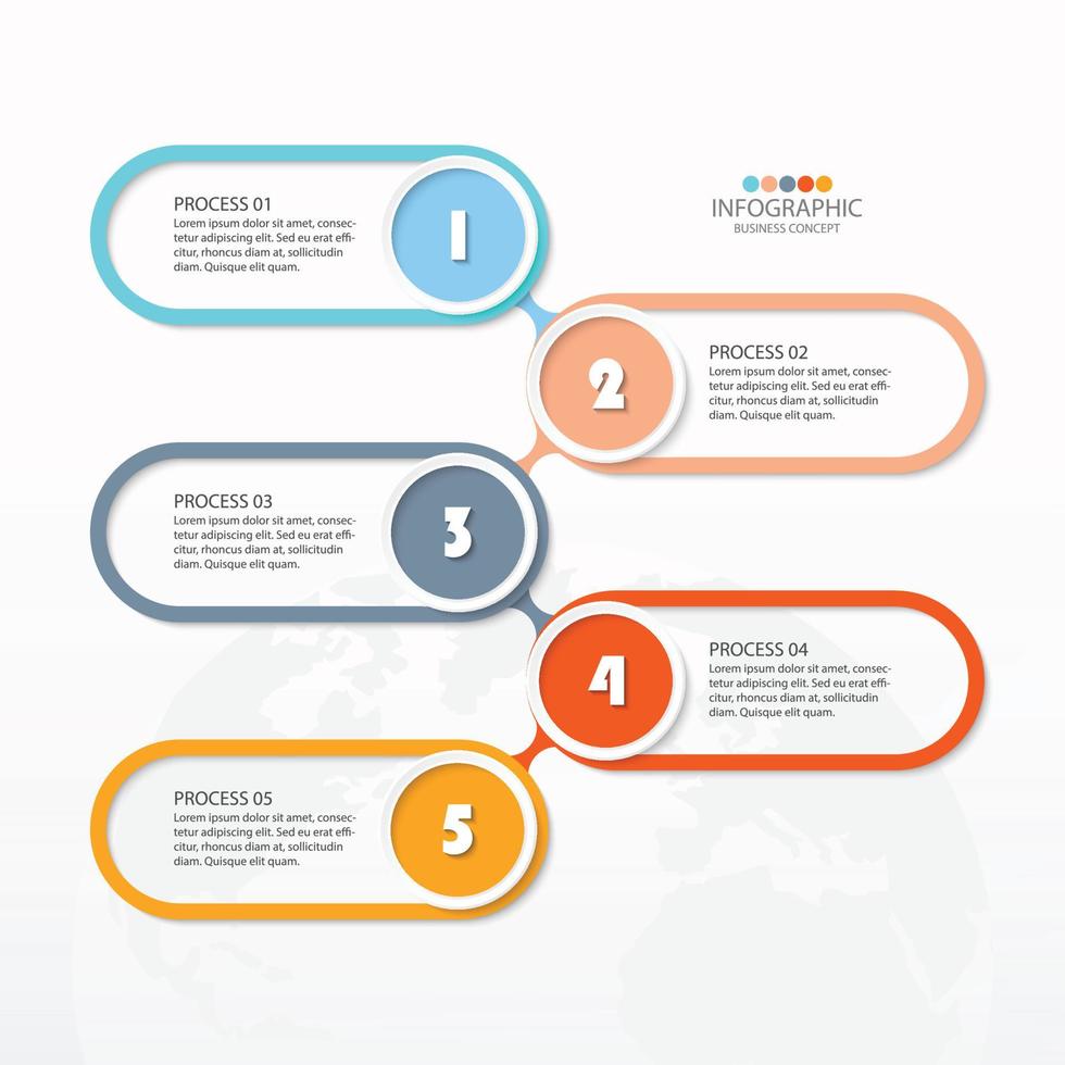Infographic with 5 steps, process or options. vector