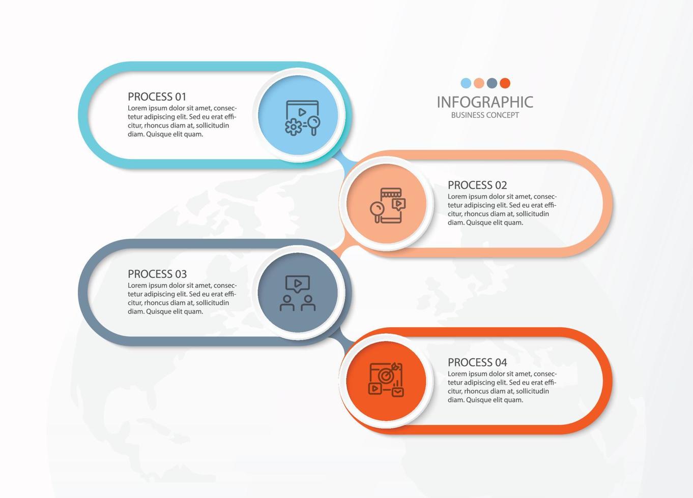 Infographic with 4 steps, process or options. vector