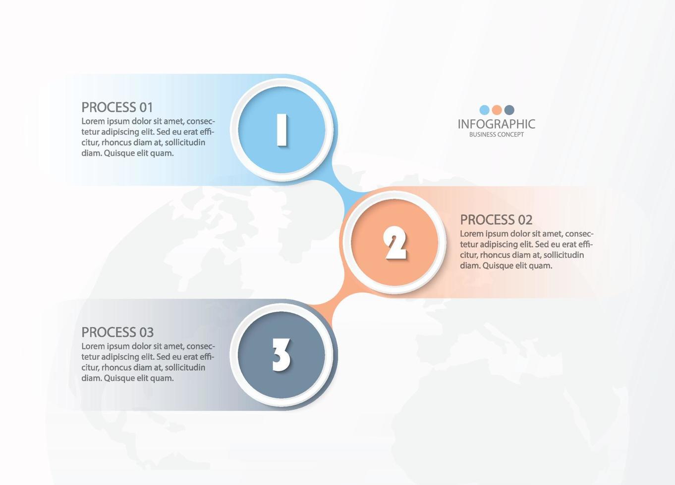 infografía con 3 pasos, proceso u opciones. vector