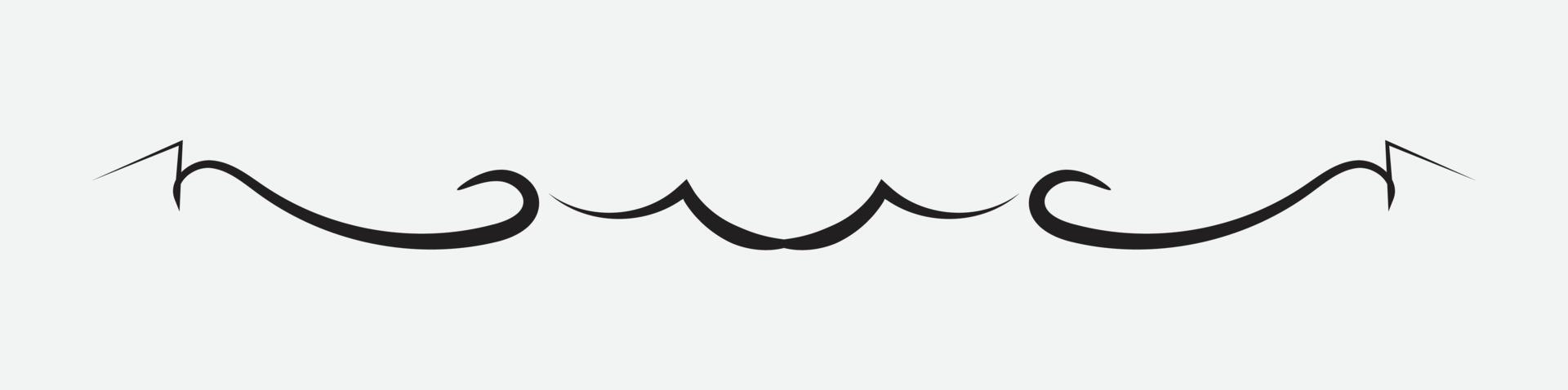 Sketch divider. Stripped line had drawn branch border wedding ornament decorative shape vector