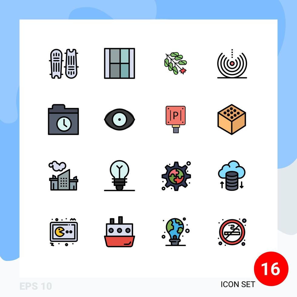 16 iconos creativos signos y símbolos modernos de dispositivos de señal ilustración aire chino elementos de diseño de vectores creativos editables