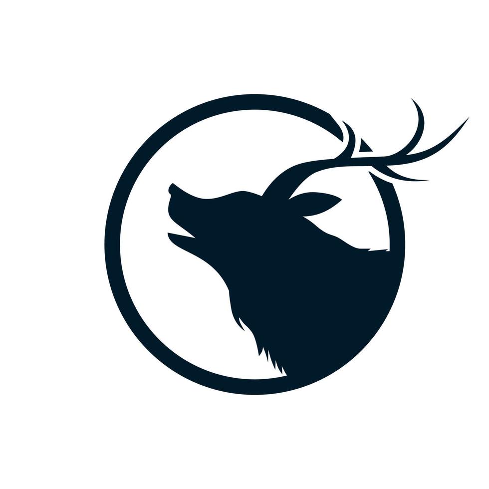 deer and moon logo modern vector