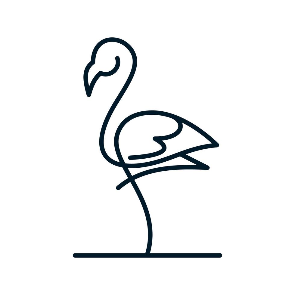 logotipo de arte gráfico de pájaro flamenco vector