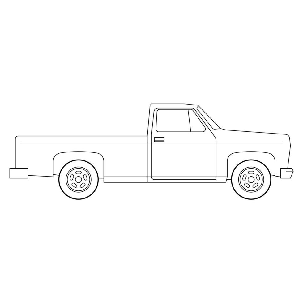 line art drawing for car. Outline vector doodle illustration. Vector eps10.