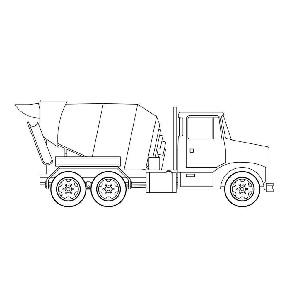 line art drawing for car. Outline vector doodle illustration. Vector eps10.