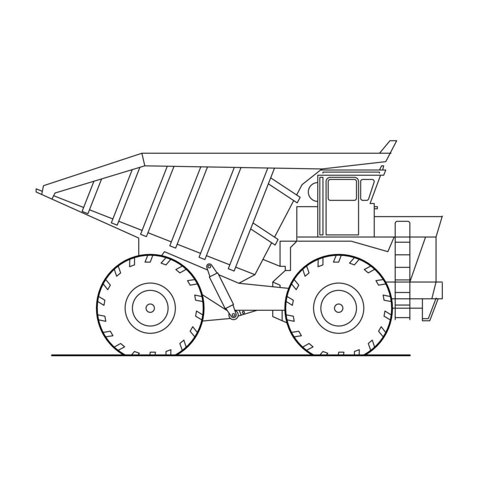 dibujo de arte lineal para coche. ilustración de fideos vectoriales de contorno. eps10 vectoriales. vector