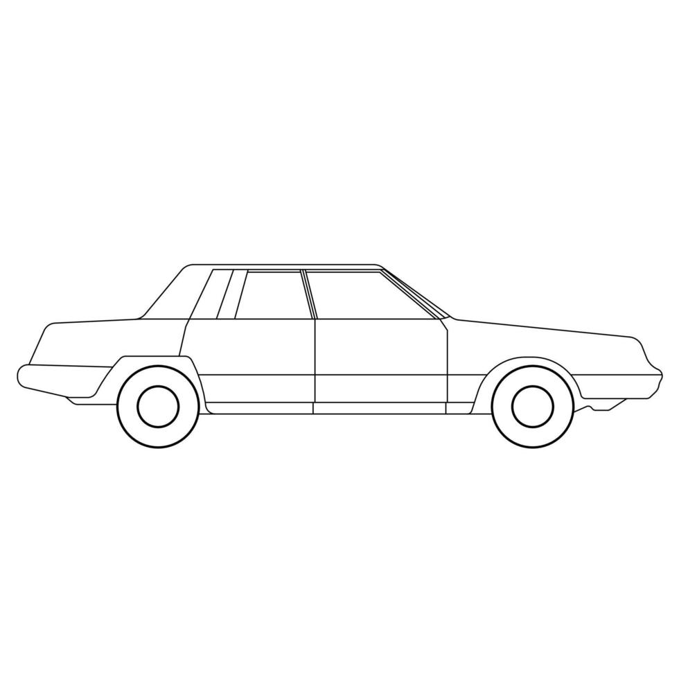 line art drawing for car. Outline vector doodle illustration. Vector eps10.