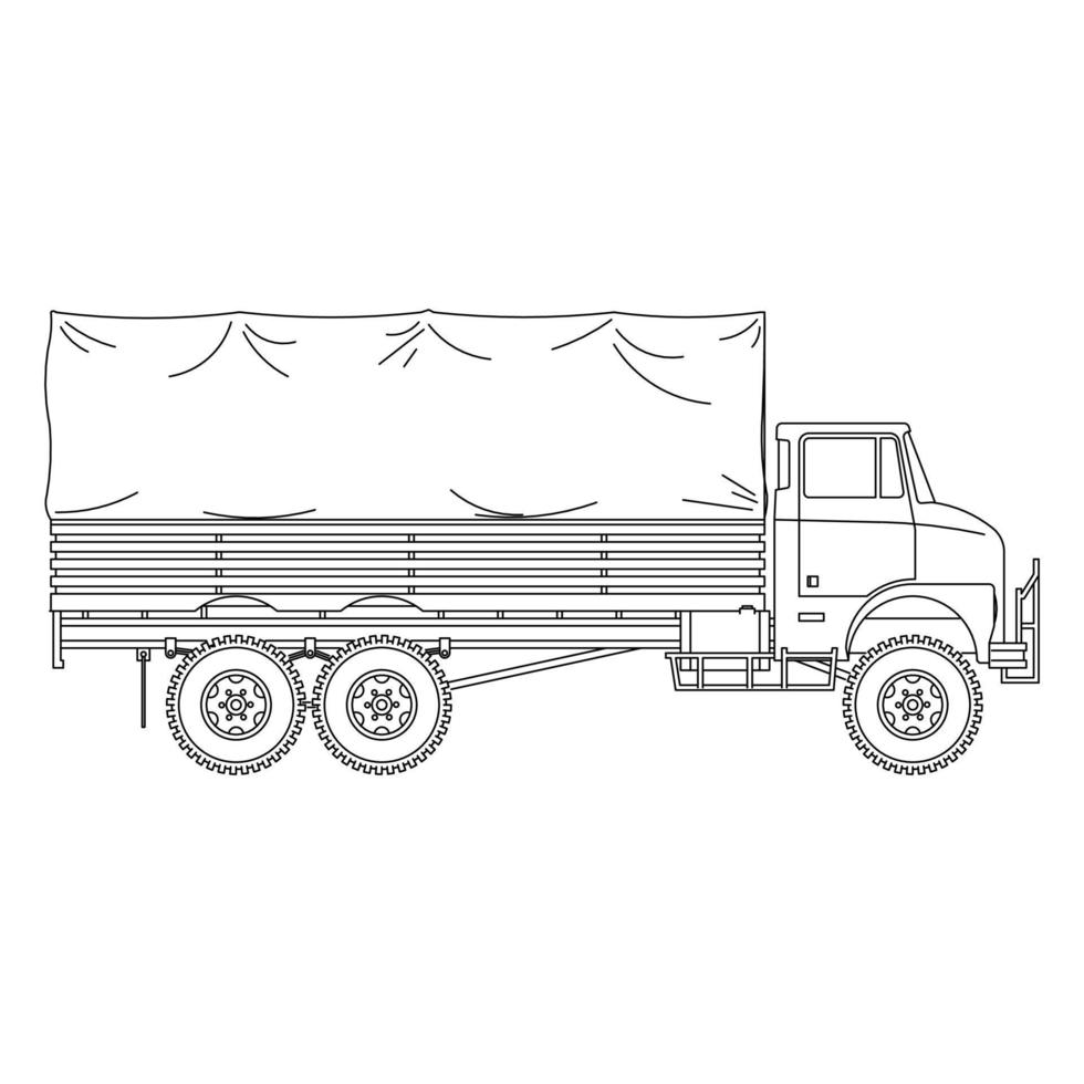 line art drawing for car. Outline vector doodle illustration. Vector eps10.