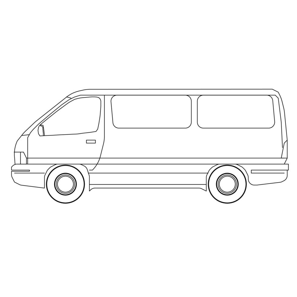 dibujo de arte lineal para coche. ilustración de fideos vectoriales de contorno. eps10 vectoriales. vector