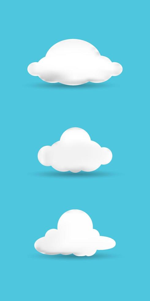 realistic 3d cloud isolated sky blue background vector