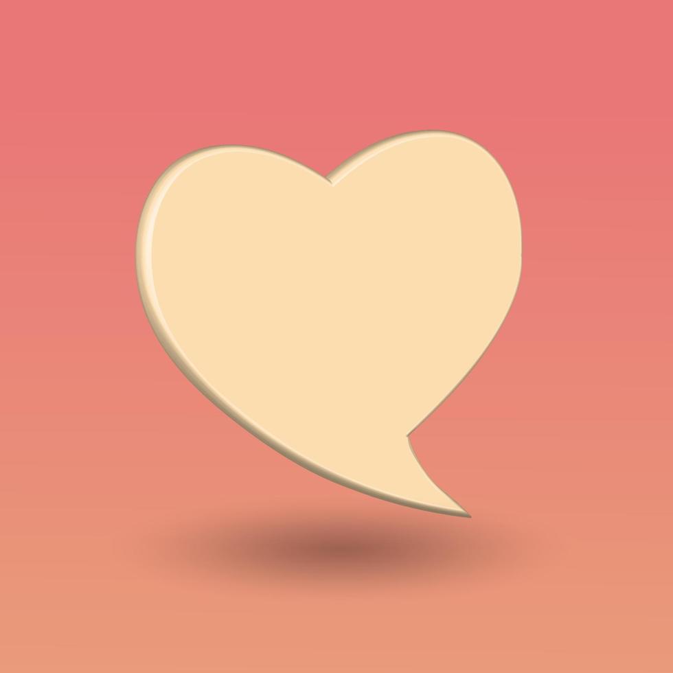 chat de burbujas de amor. diseño 3d realista vector