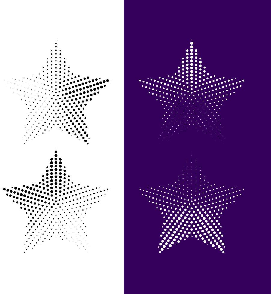 Halftone star on the dark and bright background.Eps 10 vector file.
