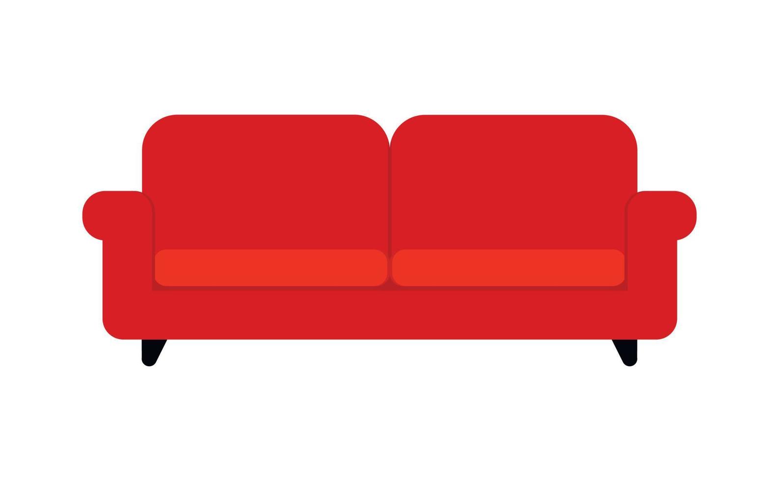 Red sofa icon animated vector illustration isolated on white background