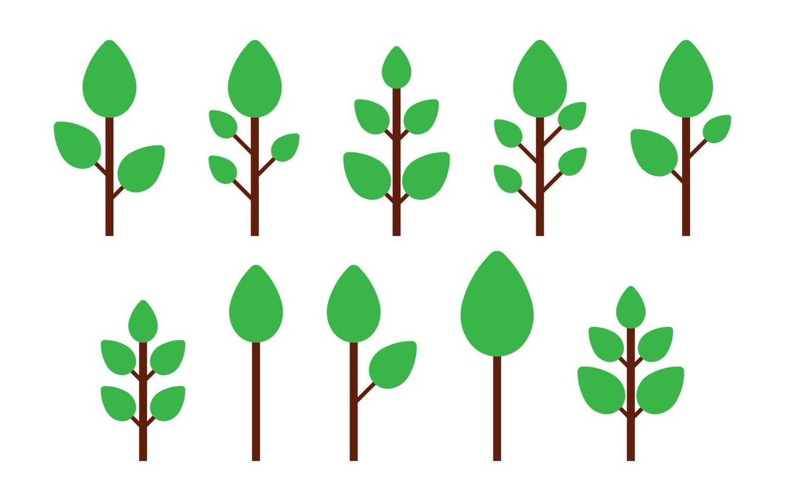 Animated Trees Collection in Flat Vector Illustration