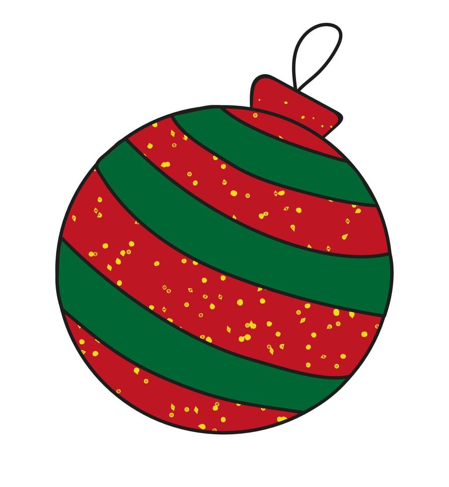 navidad para el diseño de la decoración. vector icono árbol rojo juguete con destellos. pegatina de pelota símbolo y elemento de vacaciones de invierno.