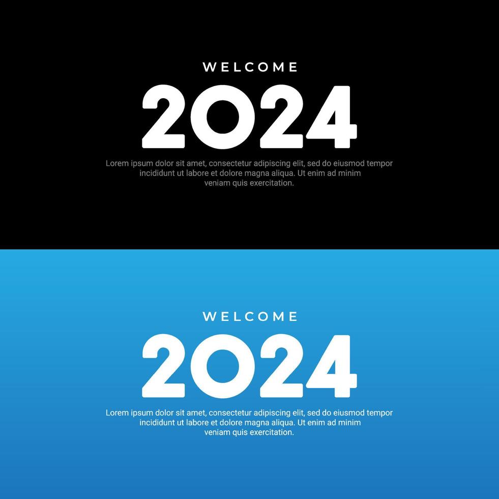 Modern Happy New Year 2024. Twenty Twenty four vector design. Happy New Year 2024 design vector