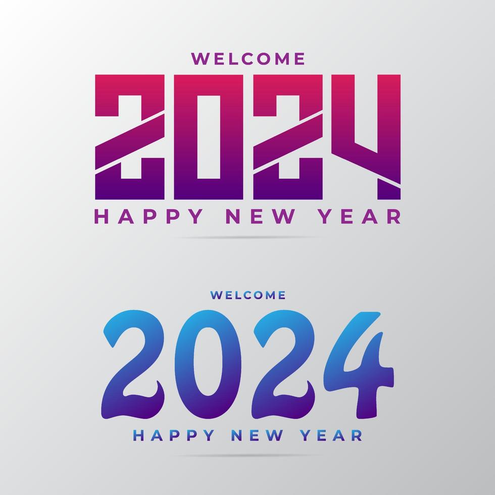 Modern Happy New Year 2024. Twenty Twenty four vector design. Happy New