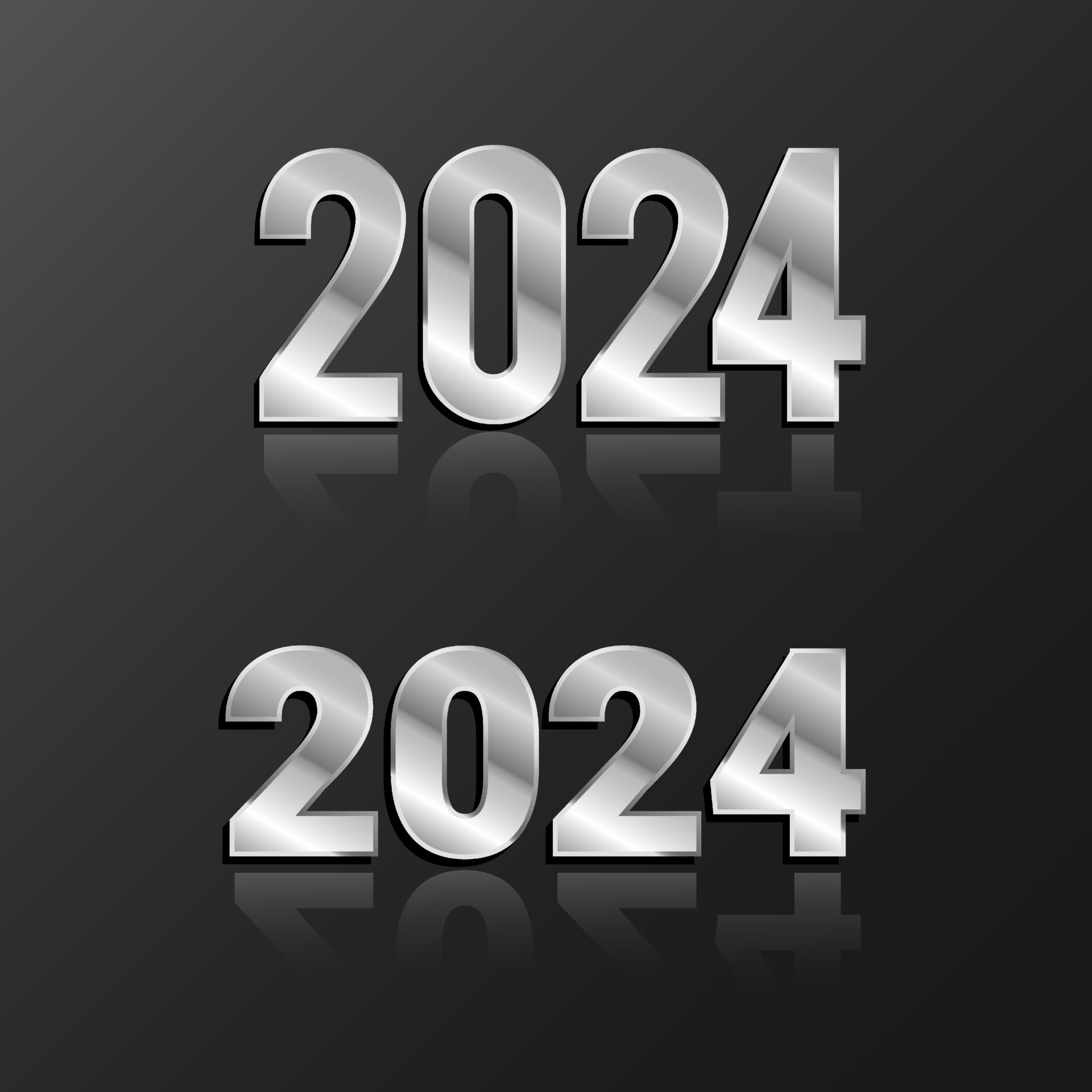 Modern Happy New Year 2025 with metal and steel design style. Twenty