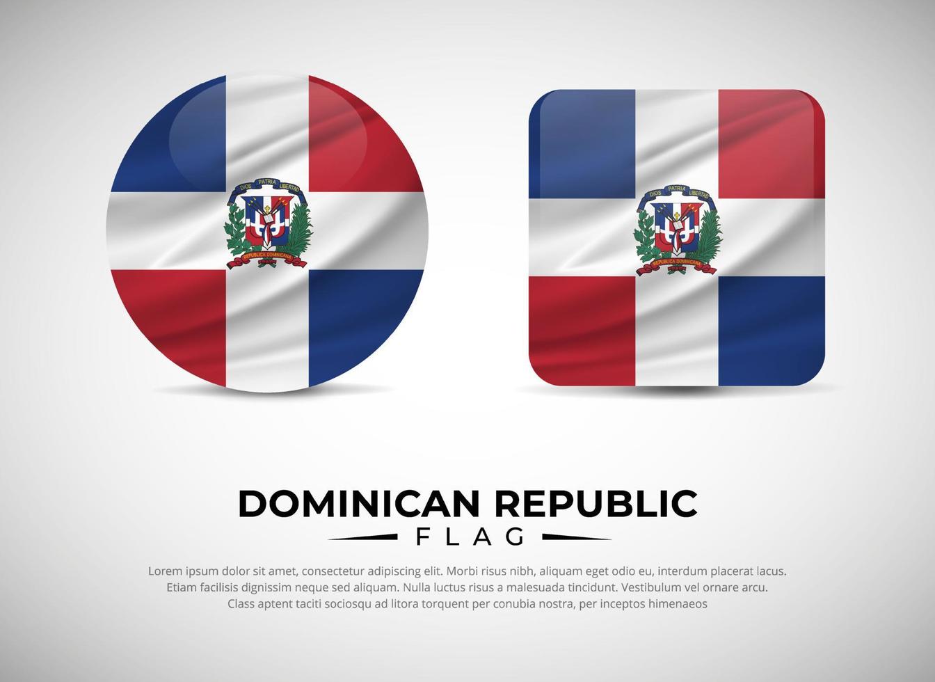 Collection of Dominican Republic flag emblem icon. Dominican Republic  flag symbol icon vector