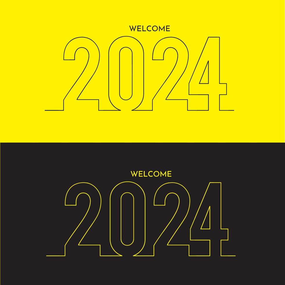 moderno feliz año nuevo 2024. veinte veinticuatro diseño vectorial. feliz año nuevo 2024 vector de diseño